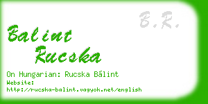 balint rucska business card